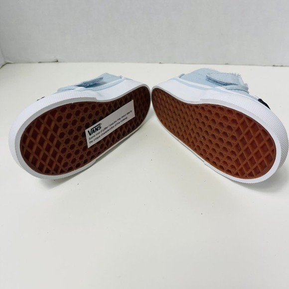 Vans Toddler Slip-On V Sequin Patch Shoe Ballad Blue/True White Size 5.5T NEW - Picture 7 of 11